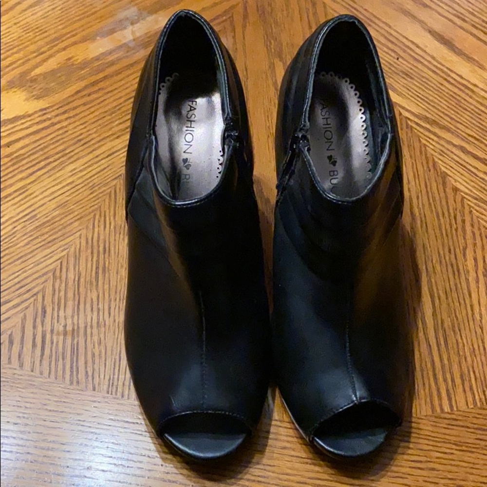 Fashion Bug Black Open Toe Booties